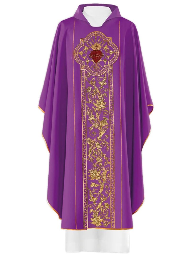 Purple Embroidered Chasuble FE9090