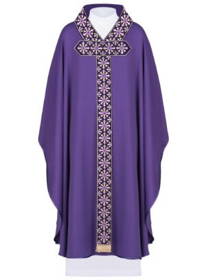 Purple Embroidered Chasuble FE9092