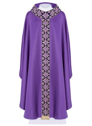 Purple Embroidered Chasuble FE9095