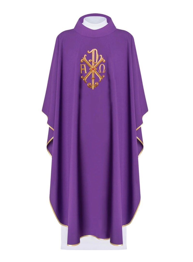 Purple Embroidered Chasuble FE9102