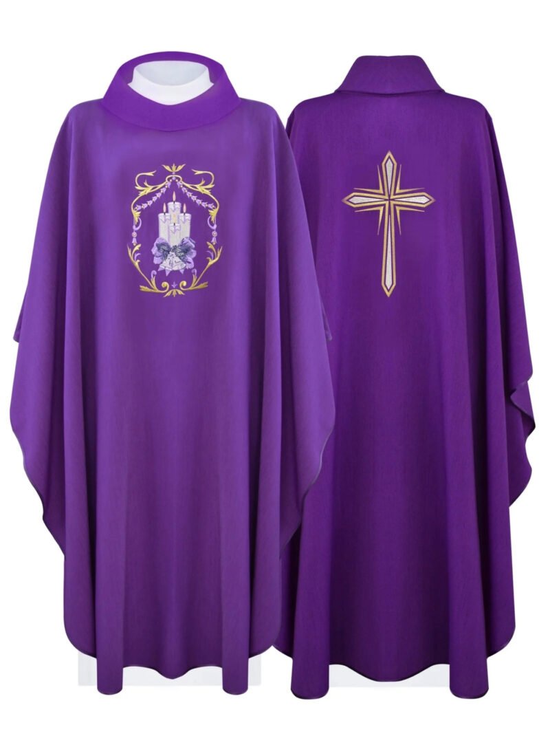 Purple Embroidered Chasuble FE9119