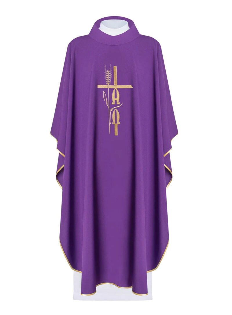 Purple Embroidered Chasuble FE9124