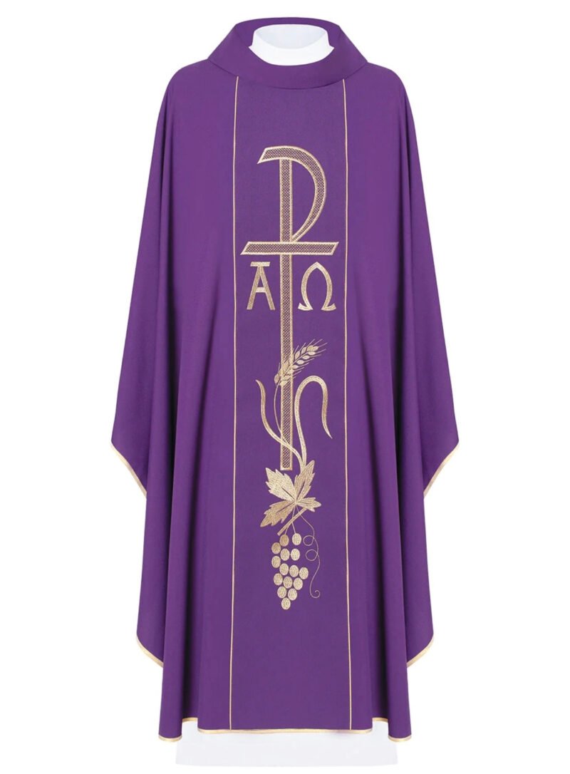 Purple Embroidered Chasuble FE9138