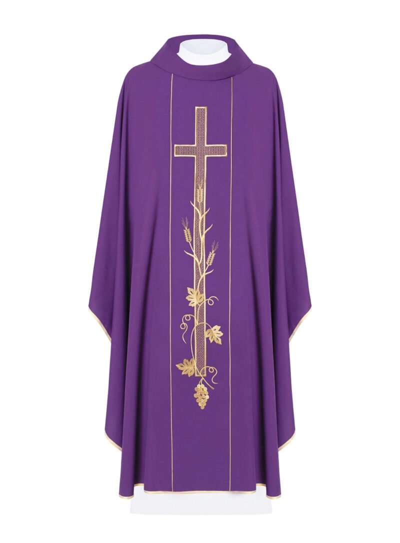 Purple Embroidered Chasuble FE9144