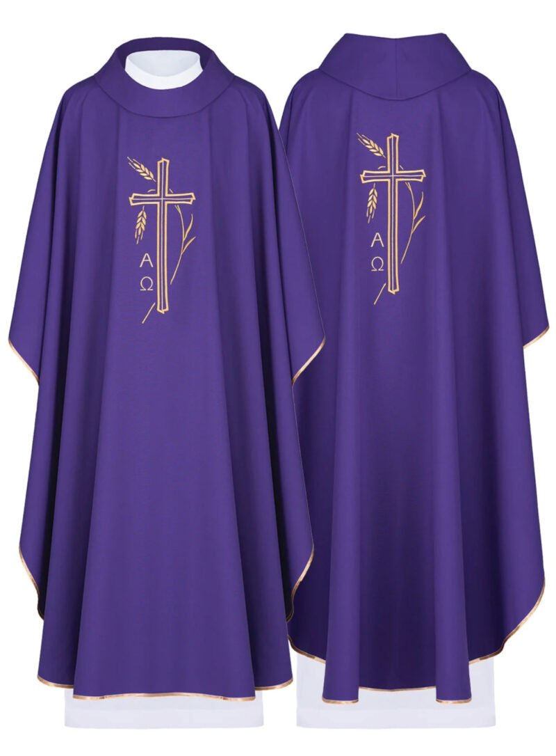 Purple Embroidered Chasuble FE9161