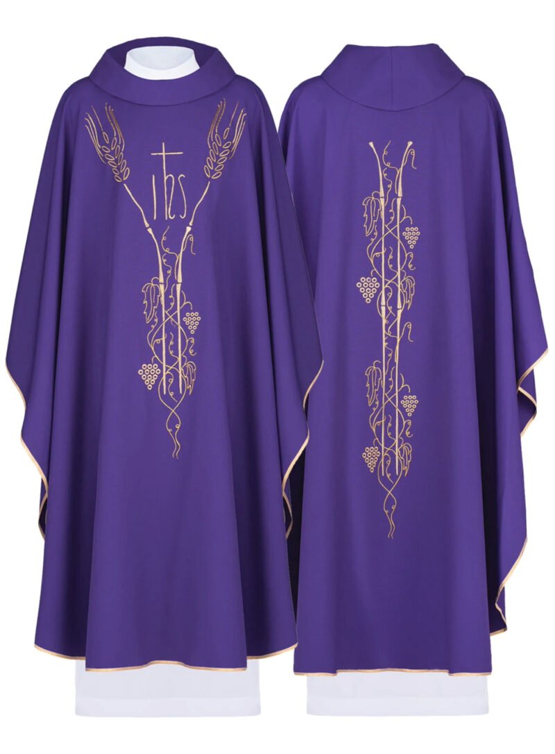 Purple Embroidered Chasuble FE9176