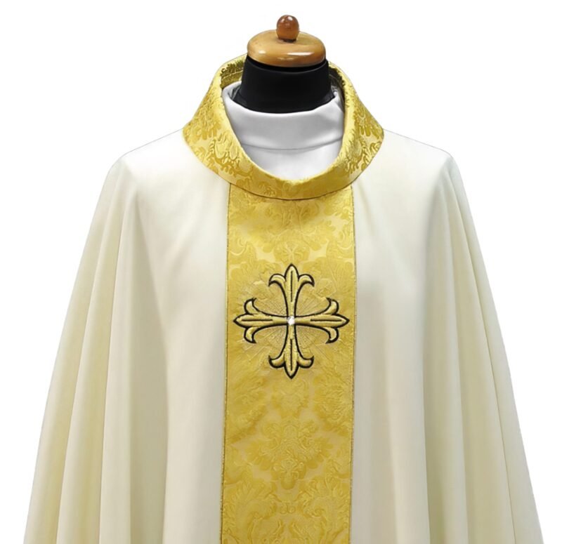White Embroidered Chasuble W70011