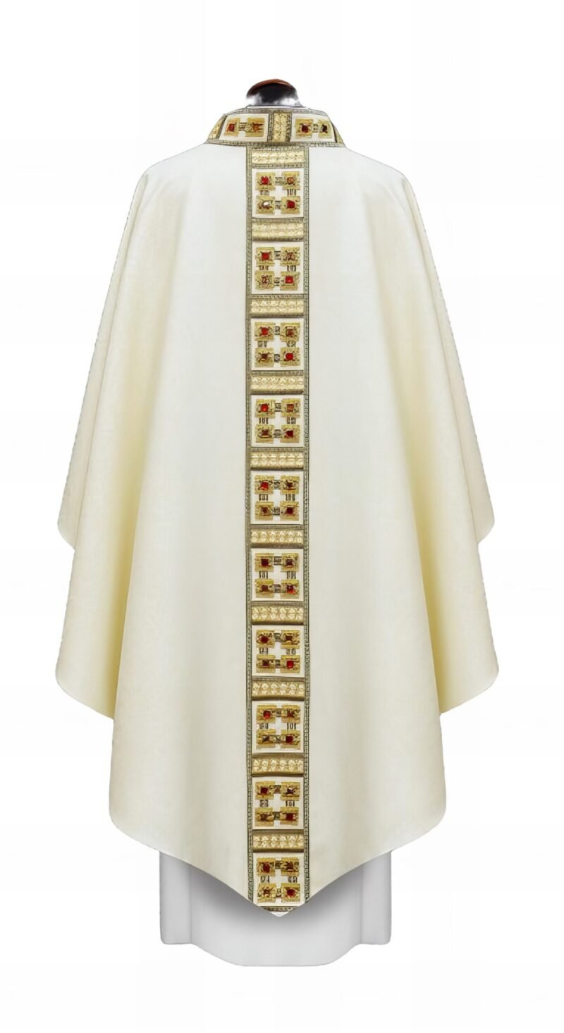 White Embroidered Chasuble W70021