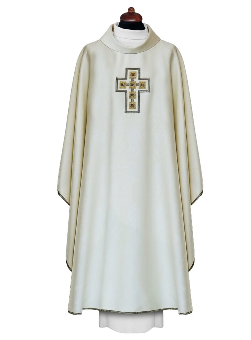 White Embroidered Chasuble W7003