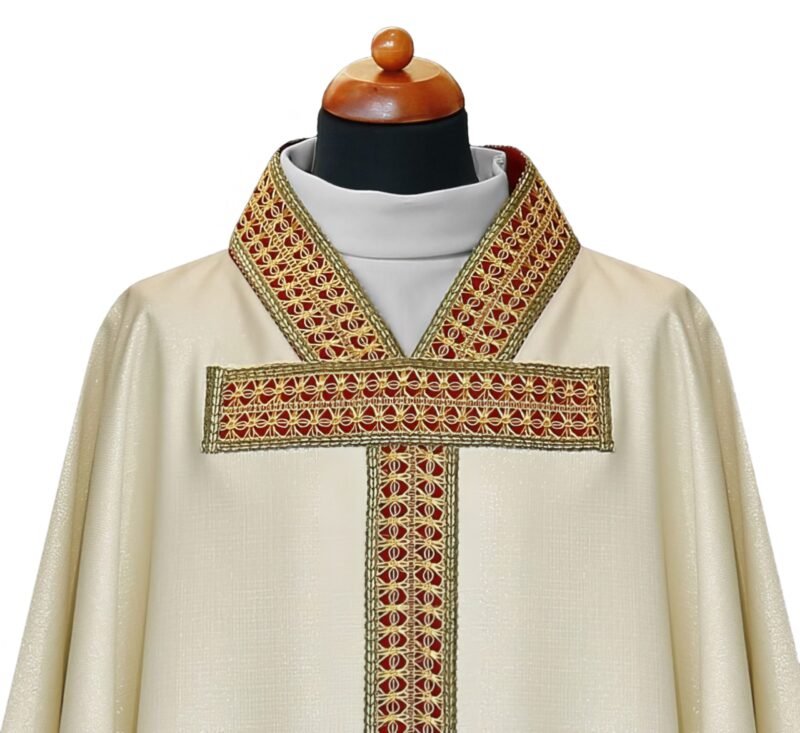 White Embroidered Chasuble W70041