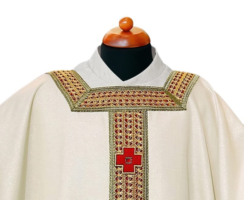 White Embroidered Chasuble W70051