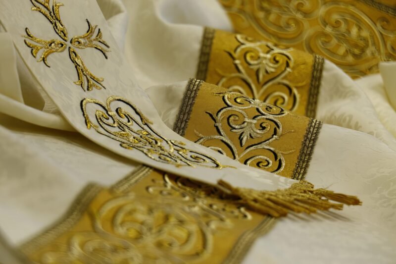 White Embroidered Chasuble W70061