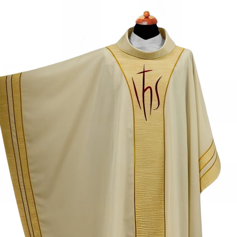 White Embroidered Chasuble W70071