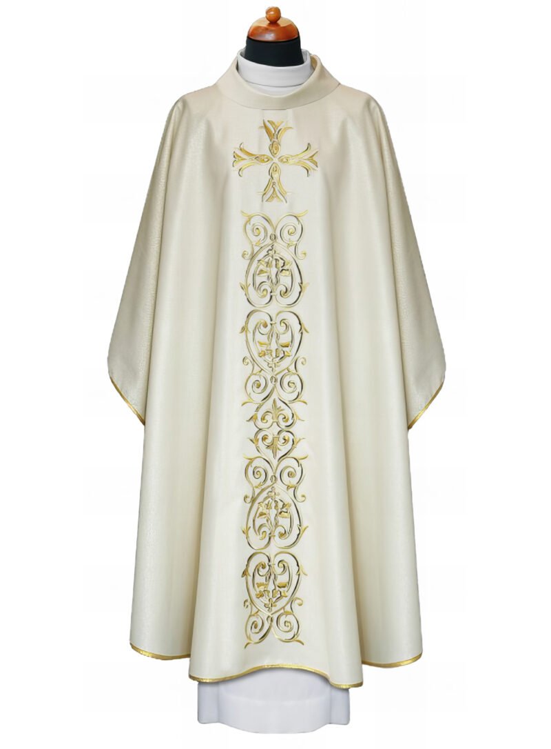 White Embroidered Chasuble W7009
