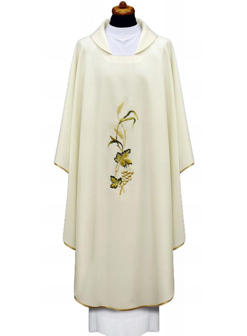White Embroidered Chasuble W7010