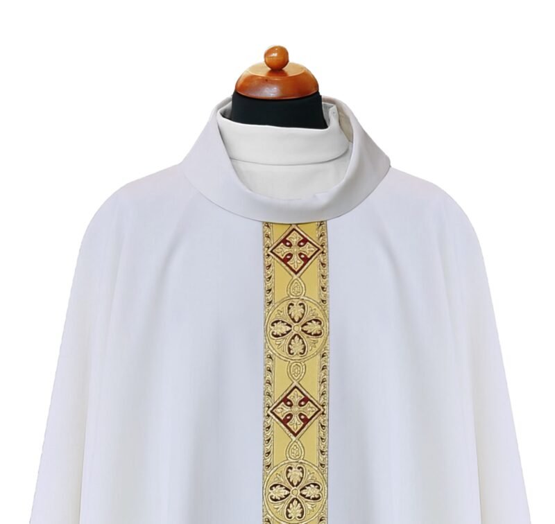 White Embroidered Chasuble W70111