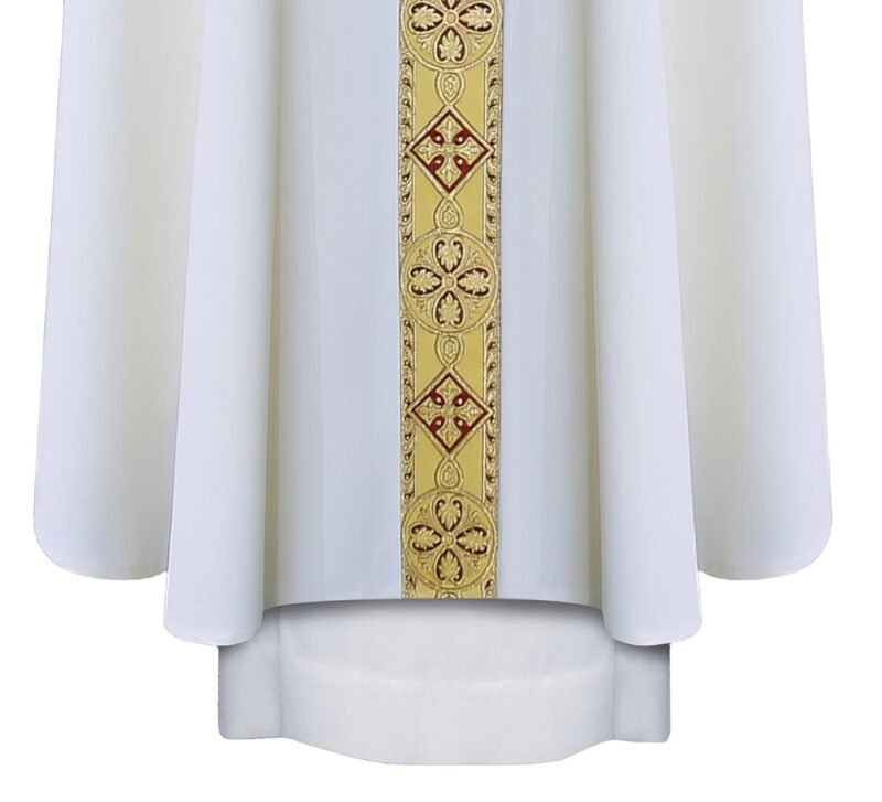 White Embroidered Chasuble W70112