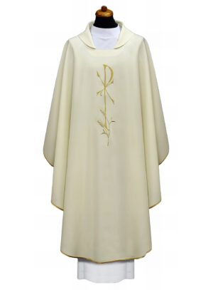 White Embroidered Chasuble W7012