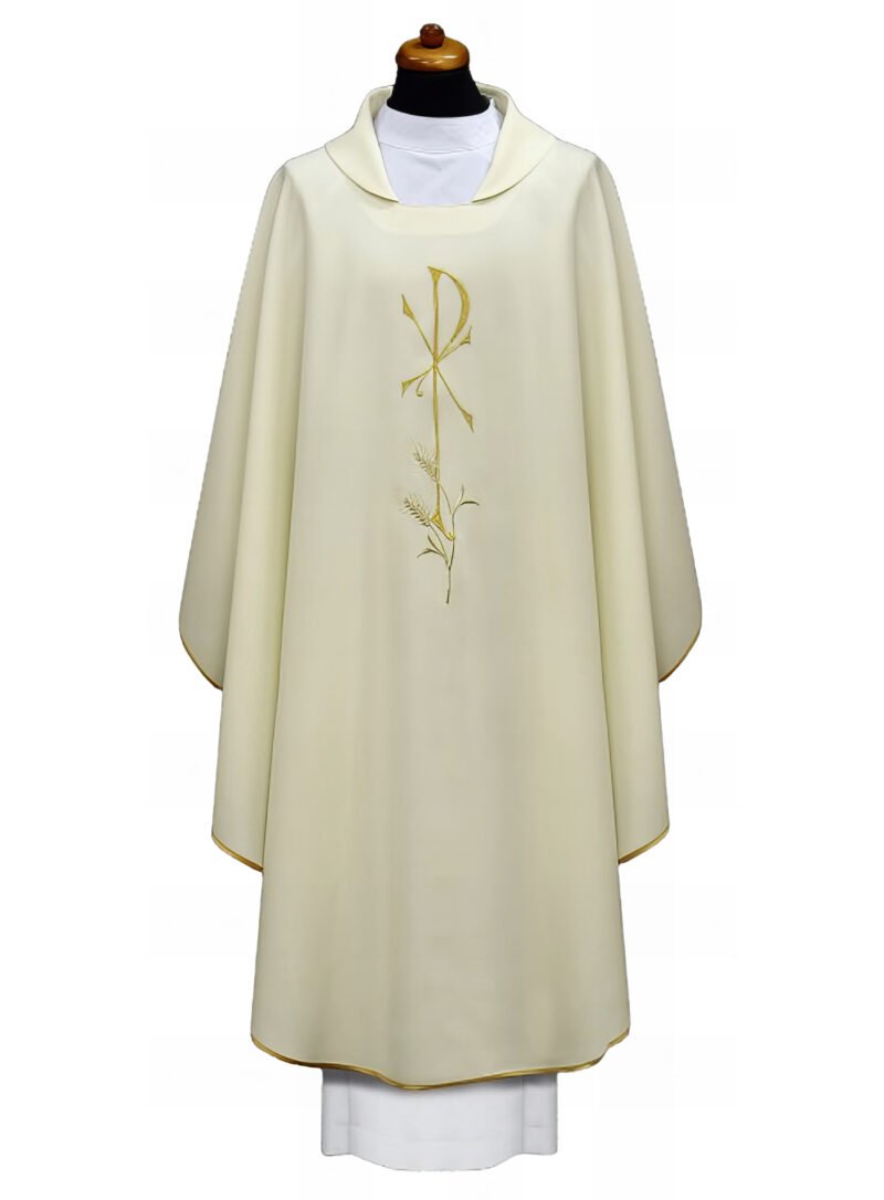 White Embroidered Chasuble W7012