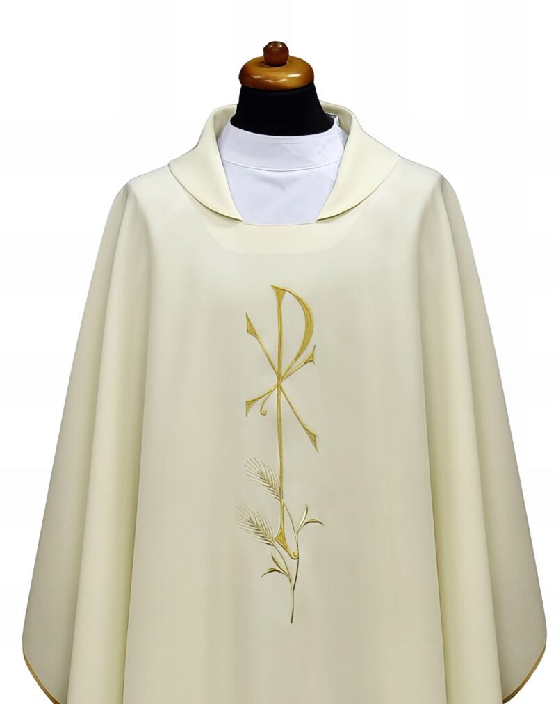 White Embroidered Chasuble W70121