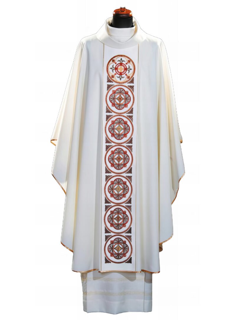 White Embroidered Chasuble W7016