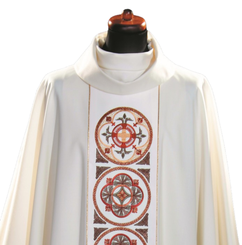 White Embroidered Chasuble W70161