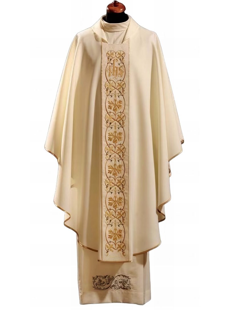 White Embroidered Chasuble W7017