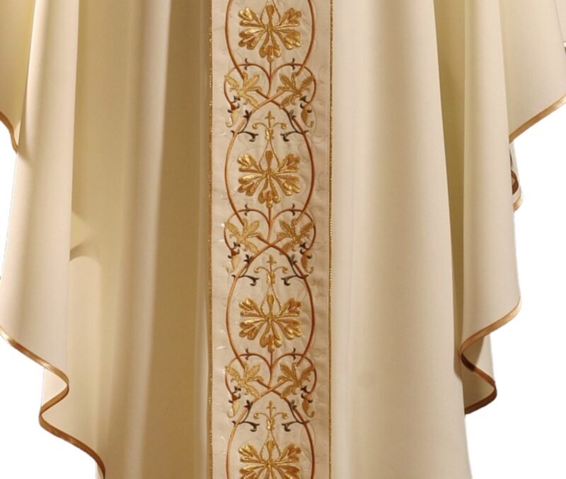 White Embroidered Chasuble W70172