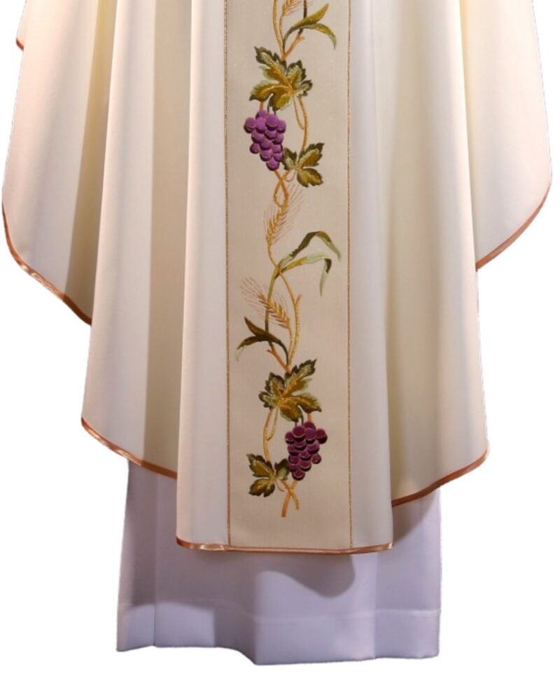 White Embroidered Chasuble W70192