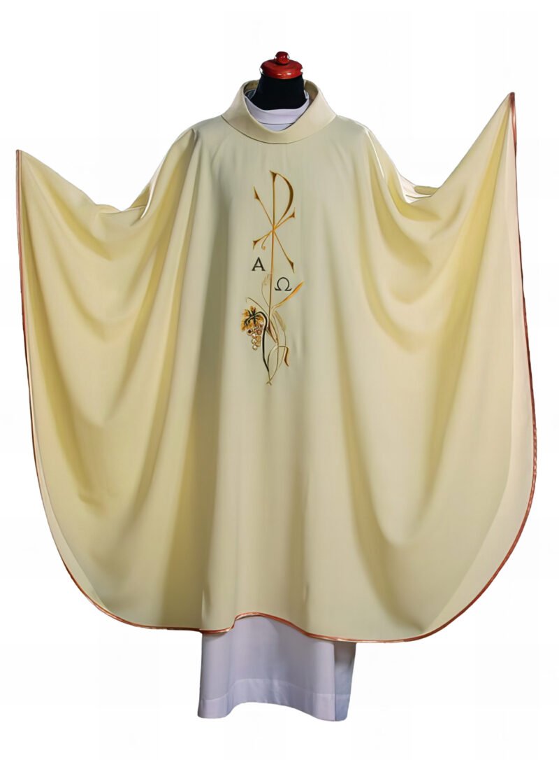 White Embroidered Chasuble W7020