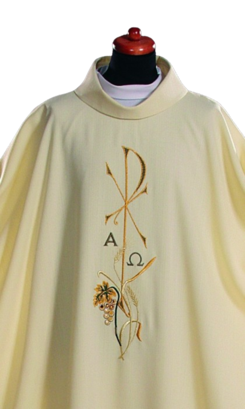 White Embroidered Chasuble W70201