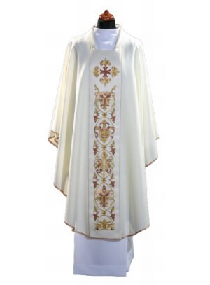 White Embroidered Chasuble W7021