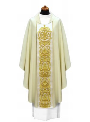 White Embroidered Chasuble W7022