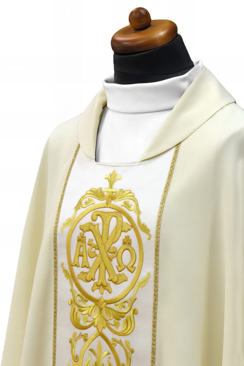 White Embroidered Chasuble W70221