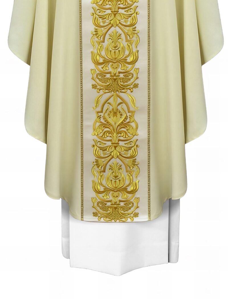 White Embroidered Chasuble W70222