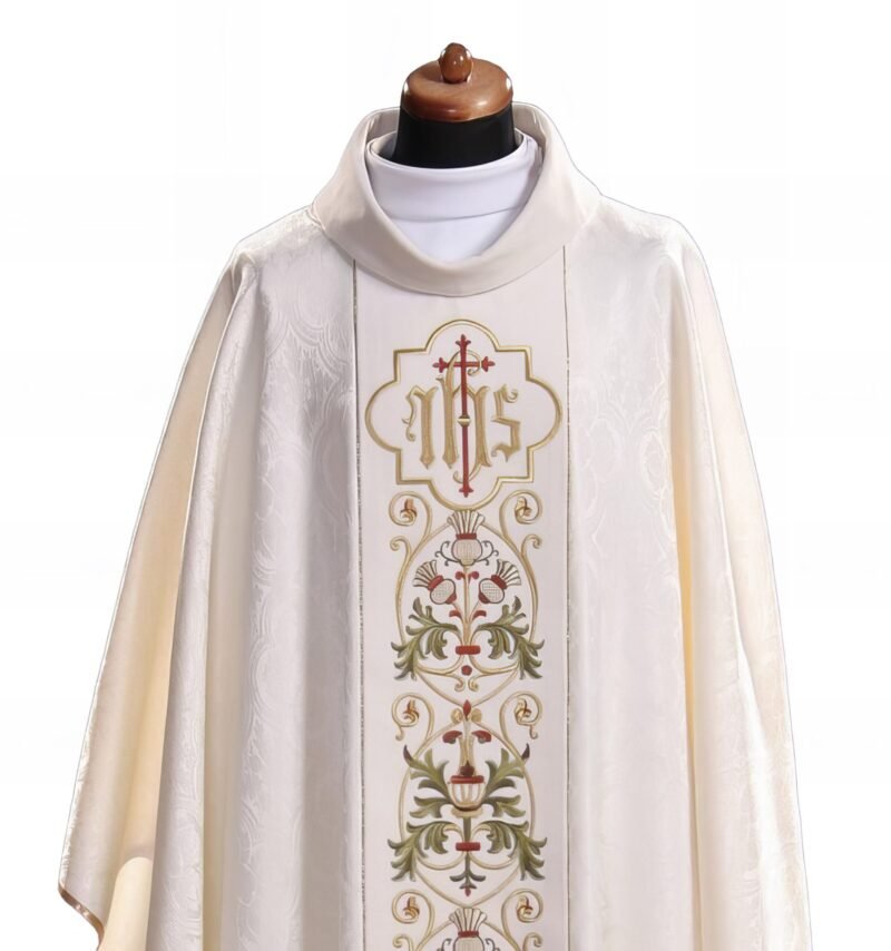 White Embroidered Chasuble W70231