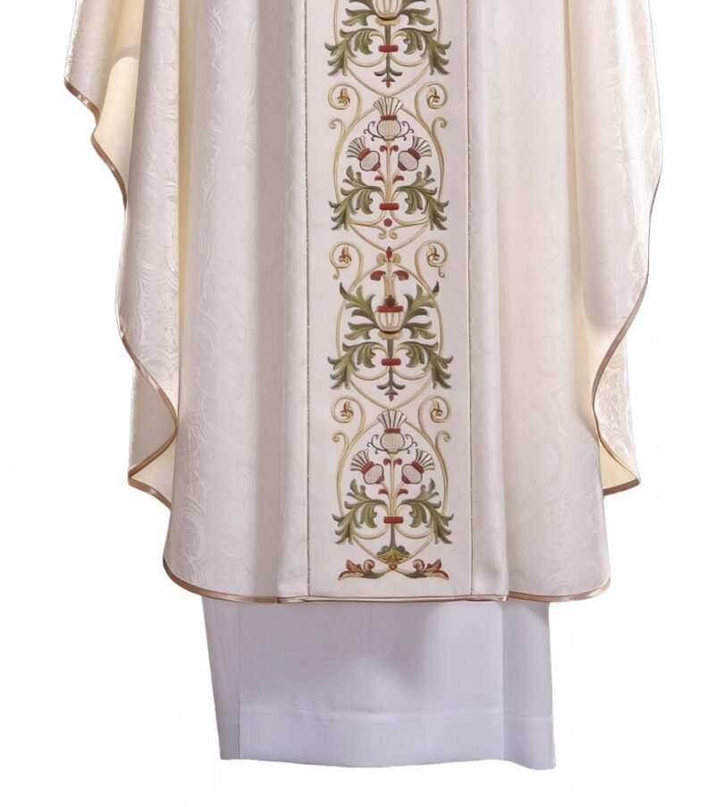 White Embroidered Chasuble W70232