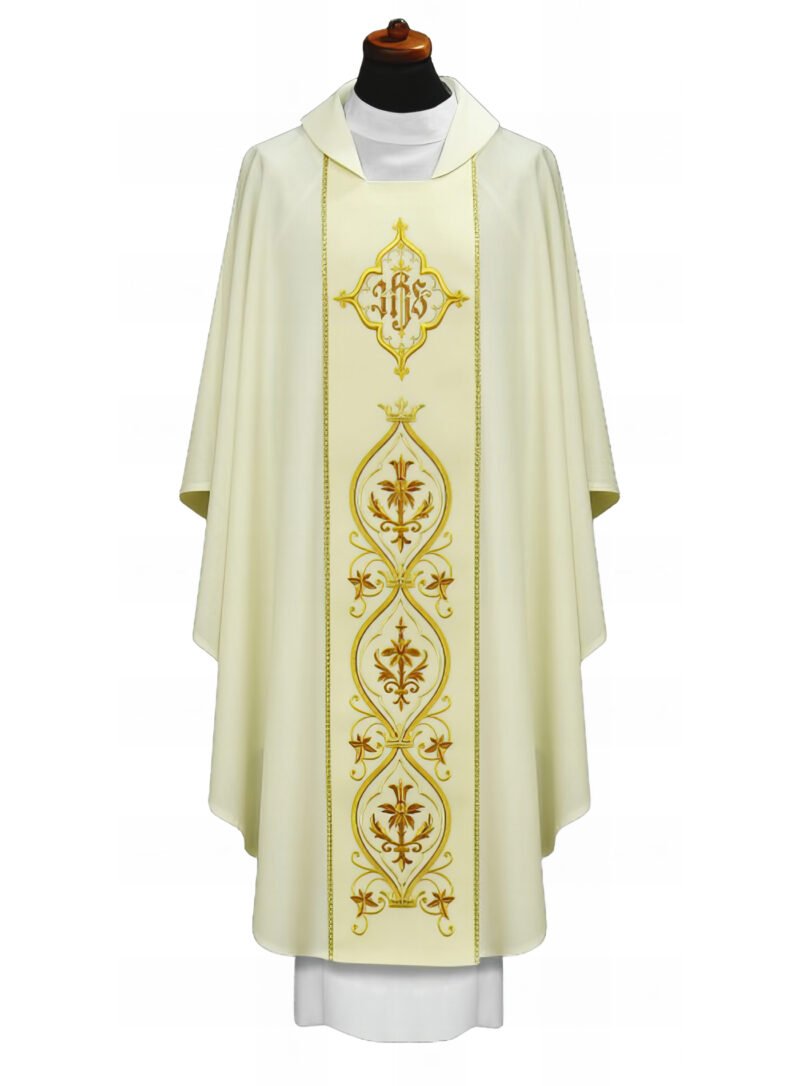White Embroidered Chasuble W7024