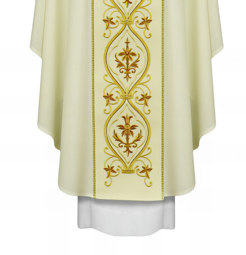 White Embroidered Chasuble W70242