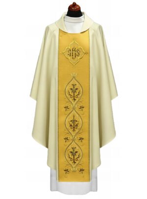 White Embroidered Chasuble W7025