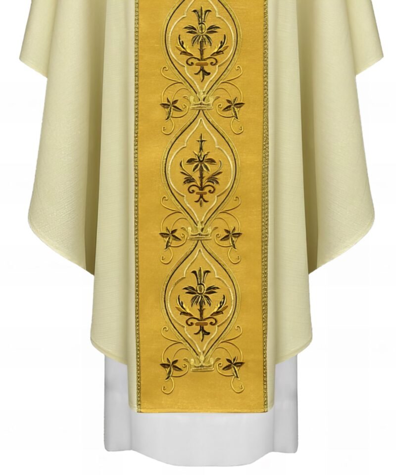 White Embroidered Chasuble W70252