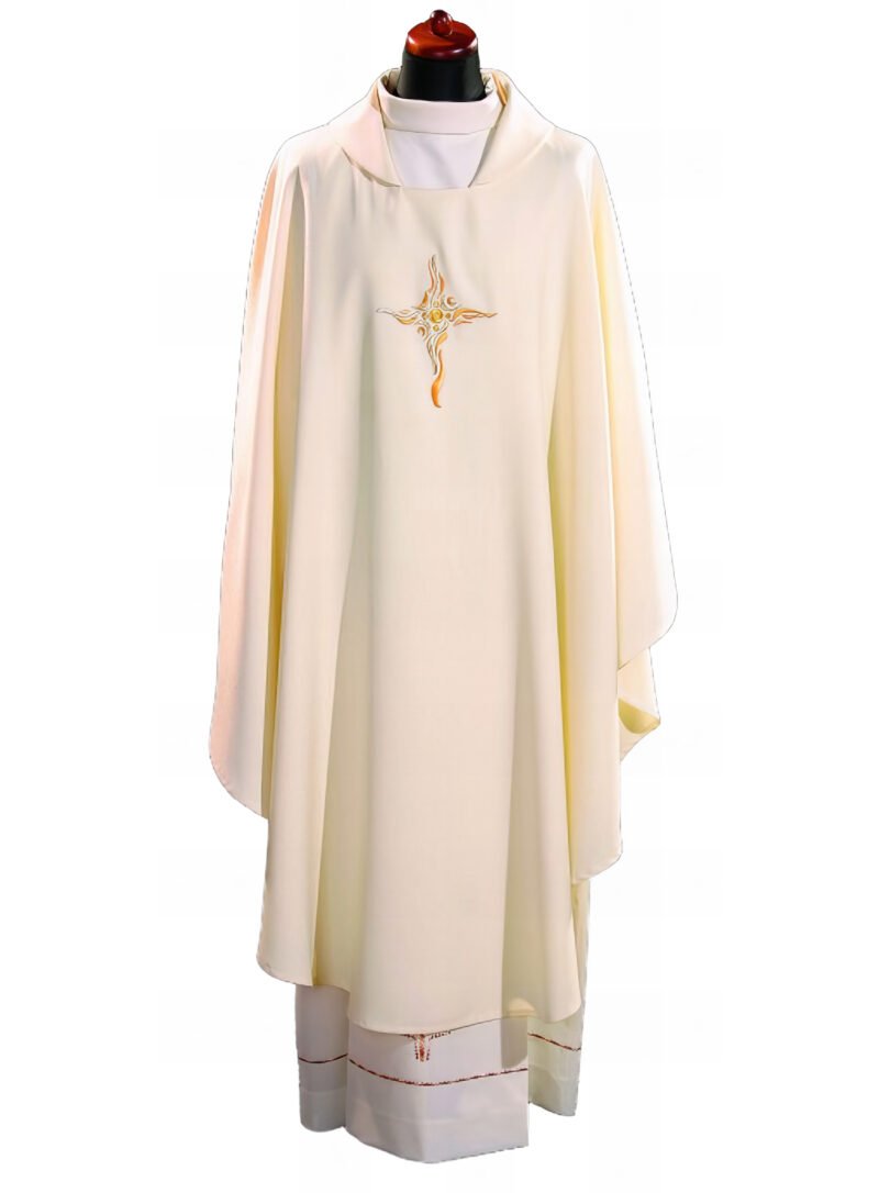 White Embroidered Chasuble W7026