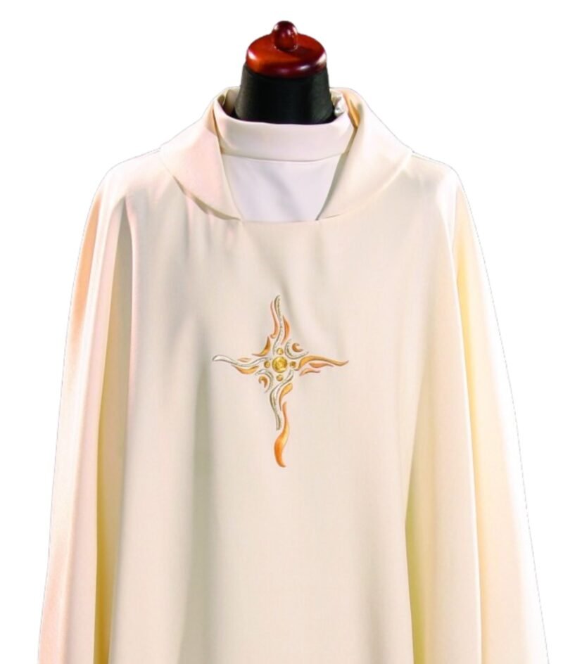 White Embroidered Chasuble W70261