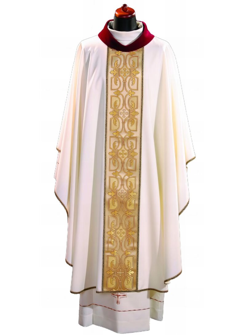 White Embroidered Chasuble W7029