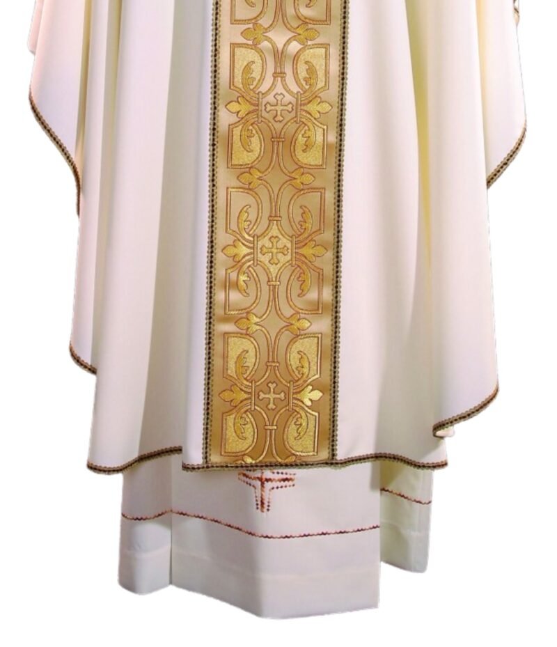 White Embroidered Chasuble W70292