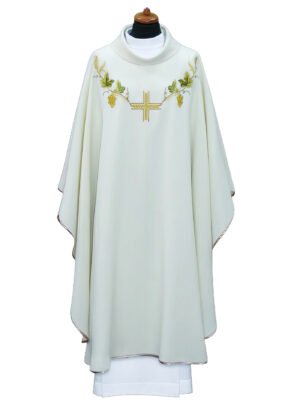 White Embroidered Chasuble W7031