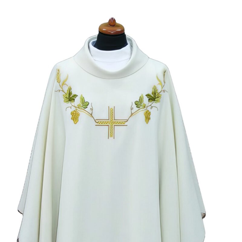 White Embroidered Chasuble W70312