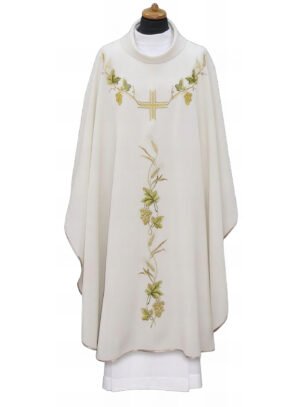 White Embroidered Chasuble W7032