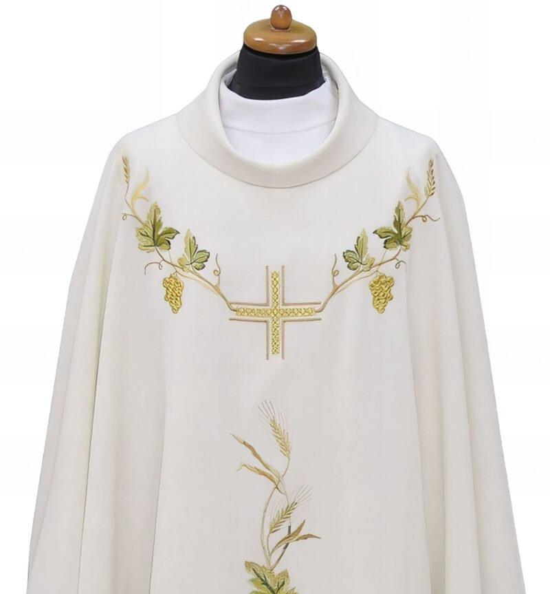 White Embroidered Chasuble W70321