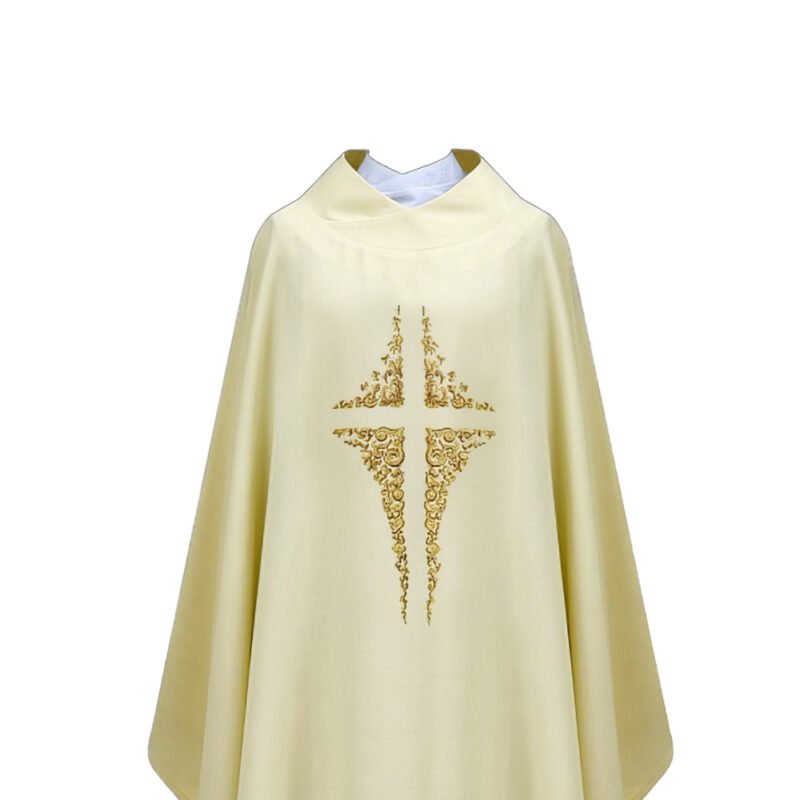 White Embroidered Chasuble W70371